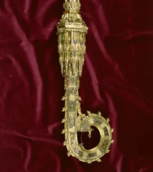 Hoved og krog af crozier af William of Wykeham (ca. 1320-1404): Paul side (forgyldt sølv) (detalje) (se 205100-32)