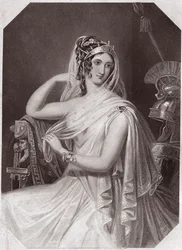Helene wife de Menelas (The History of Troilus and Cressida) Helen, hustru til Menelaus, bor sammen med Paris (Troilus og Cressida) i - "" Galerie des femmes de Shakespeare, samling af 45 seriøse portrætter af de første kunstnere i London, beriget wi