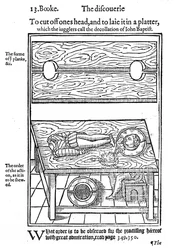 Sådan skærer man hovedet af og lægger det på et fad, 1584 (træsnit)