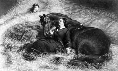 Illustration fra Pige med hest, efter Rosa Bonheur, 1800-tallet