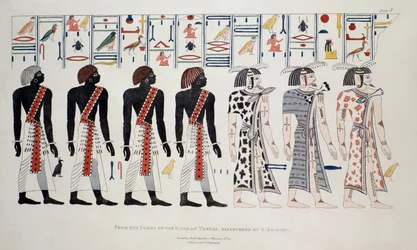 Illustration fra Kongernes Grave i Theben, opdaget af G. Belzoni, trykt udgivet 1820