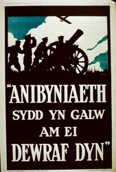 Uafhængighed opfordrer til de modigste af mænd - walisisk WWI-plakat