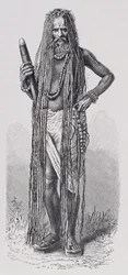 Indisk fakir, fra The History of Mankind, bind III, af prof. Friedrich Ratzel, 1898