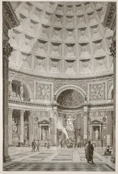 Det indre af Pantheon i Rom (restaureret)