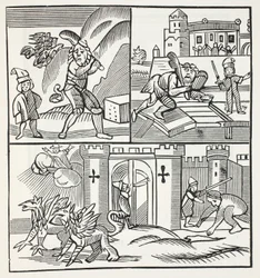Jack and the Giants, illustration fra Chap-books of the Eighteenth Century af John Ashton, pub. 1882