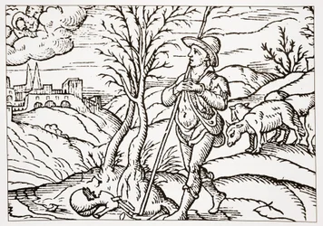 januar fra Spensers The Shepherds Calendar, 1579