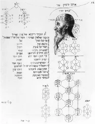 Jødisk manuskript, der illustrerer frenologi