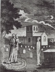 John Dee og Edward Kelly tilkalder de døde, fra a History of Magic, udgivet i slutningen af det 19. århundrede