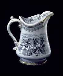 Kande med en skildring af Charge of the Scots Greys ved Balaclava (keramik)