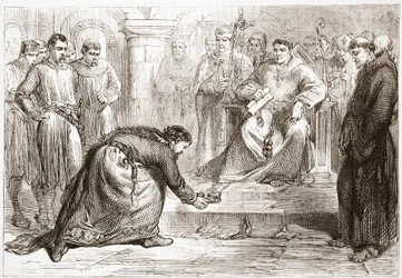 King John and the Popes Legate, illustration fra The History of Protestantism af James Aitken Wylie (1808-1890), pub. 1878