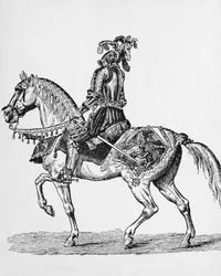Ridder til hest i galladragt fra 1400-tallet