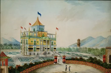 La Favorita eller Chinese Palace, Palermo, designet af Marvuglia og Giuseppe Patricola til kong Fernando IV, ca. 1815 (wc på papir)