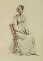 Dame morgenkjole, modeplade fra Ackermanns Repository of Arts, 1815