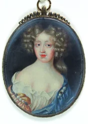Lady Margaret Cavendish, hertuginde af Newcastle (akvarel på elfenben)