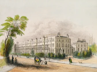 Lansdown Place, Cheltenham, graveret med litografi af M.D. Eichbaum, ca. 1845
