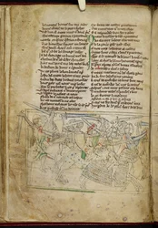 Lansdowne 782 f.26v En kamp mellem beredne riddere, fra 