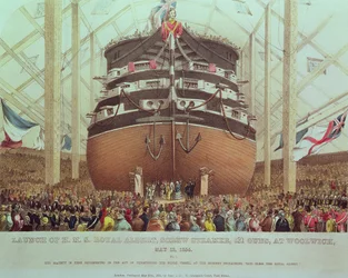 Lancering af H.M.S. Royal Albert, Screw Steamer, 131 Guns, i Woolwich, 13. maj 1854