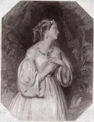 Lavinia, datter af Titus, forlovede af Bassianus (Titus Andronicus eller La Tres Lamentable Roman Tragedie af Titus Andronicus) i - "" Shakespeares Gallery of Women, samling af 45 seriøse portrætter af tidlige London-kunstnere, beriget med kritiske