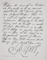 Brev fra Prins Rupert, juni 1643