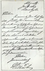 Brev fra William IV til Lady Nelson, 1827, offentliggjort i 