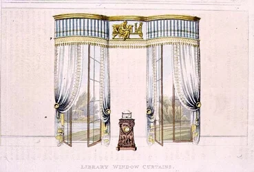 Bibliotekets vinduesgardiner, plade 106 fra Ackermann