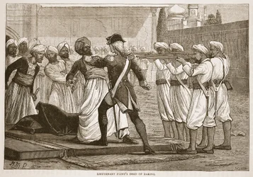 Løjtnant Flints Deed of Daring, illustration fra Cassells Illustrated History of India af James Grant, pub. 1879