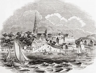 Londonderry, Nordirland, fra Old England: A Pictorial Museum, pub. 1847