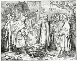 Luther brænder pavens tyr i 1520, 1882