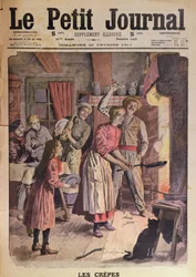 Fremstilling af pandekager, illustration fra Le Petit Journal, 26. februar 1911
