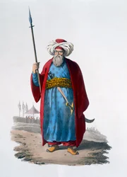 Mameluke Officer, 1818 (farvet akvatint)