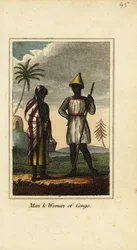 Mand og kvinde fra Congo eller Nedre Guinea, Afrika