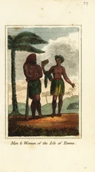 Mand og kvinde på Isle of Tanna, Vanuatu