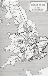 Kort over Storbritannien i 665, fra The Northumbrian Kingdom 588 til 685 i 