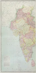 Kort over Indien, udgivet under ledelse af oberst H.R. Thuillier, R.E., Surveyor General of India, 1877