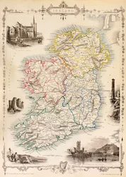 Kort over Irland fra 