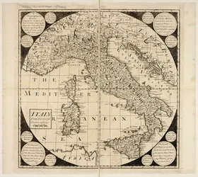Kort over Italien, c.1730 (gravering)