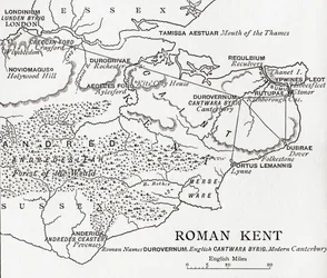 Kort over Roman Kent, England, fra 