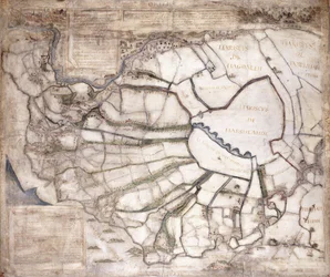 Kort over de syv Marshland Townships, efter 1581