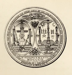 Frimurersegl, 1802, fra «The History of Freemasonry, bind III», udgivet af Thomas C. Jack, London, 1883