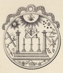 Frimurersegl, fra «The History of Freemasonry, bind III», udgivet af Thomas C. Jack, London, 1883
