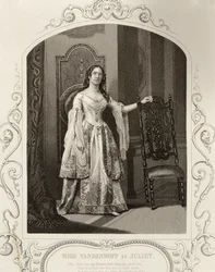 Miss Vandenhoff som Julie, akt III Scene 1 af Romeo og Julie, fra en daguerreotypi, pub. af John Tallis & Co.