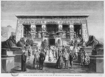 Model af Edfu-templet ved den universelle udstilling på Champ-deMars i Paris, 16. november 1867