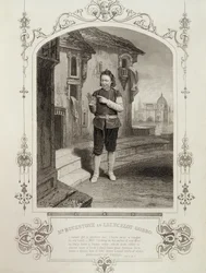 Mr Buckstone som Lancelot Gobbo, anden akt, scene 2, i The Merchant of Venice af William Shakespeare (1564-1616)