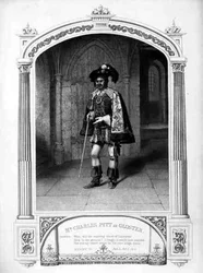 Mr. Charles Pitt som Gloster, Akt V Scene VI, i Henry VI (Del 3) af William Shakespeare (1564-1616) indgraveret af Thomas Sherratt (fl.1860-80) fra en daguerreotypi af Paine (gravering)
