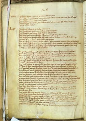 Ms.25516 fol.18v Liber I af en fortegnelse over bøger i St. Pauls Cathedral, slutningen af det 13. århundrede