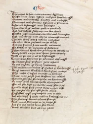 Ms. New Coll 314, f19r, The Canterbury Tales af Geoffrey Chaucer (pen og blæk på pergament)