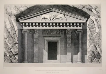 Myra - Tomb Cut in the Rock, pub. 1863 litografi.