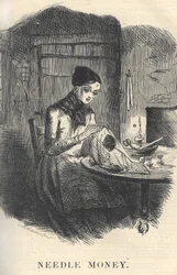 Needle Money, illustration fra Punch Magazine, december 1849 (for par se 384762)
