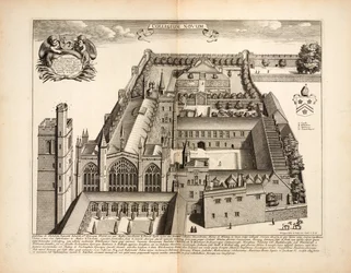 New College, plade 19 fra Oxonia Illustrata af David Loggon, Oxford 1675