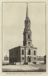 Nordvestudsigt over Church of St Giles in the Fields, London